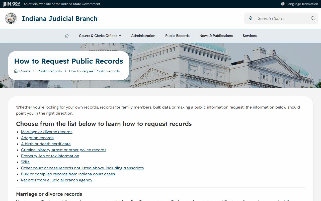Owen County Clerk of the Circuit Court public record request fallback