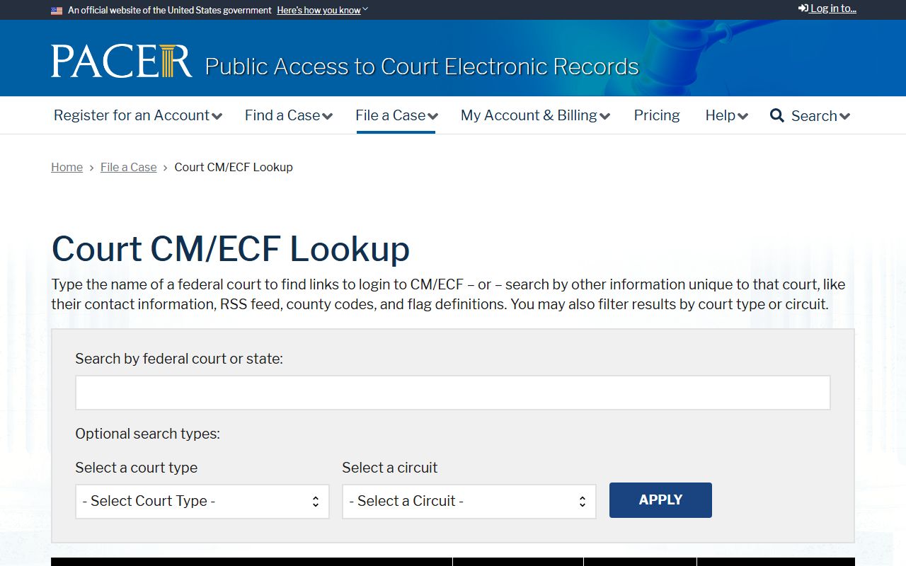 Owen County court dockets federal CM ECF court lookup