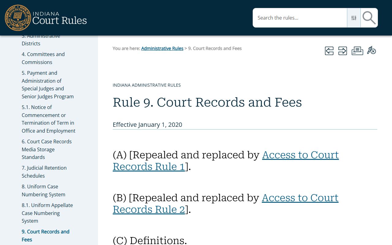 Owen County court records under Indiana Administrative Rule 9