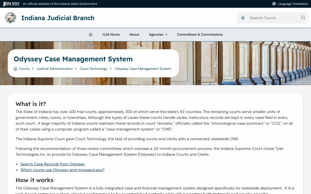 Owen County court records in the Indiana Odyssey case management system