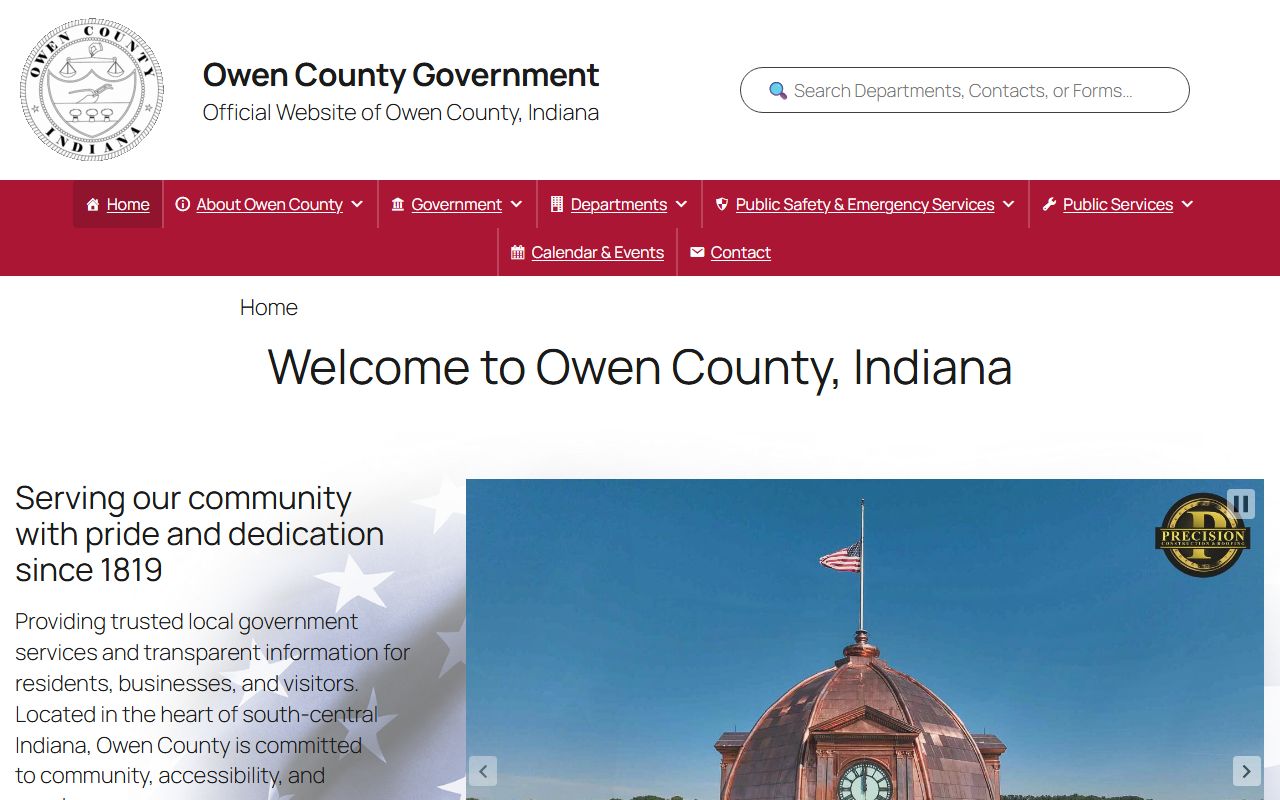 Owen County court records from the official county government homepage