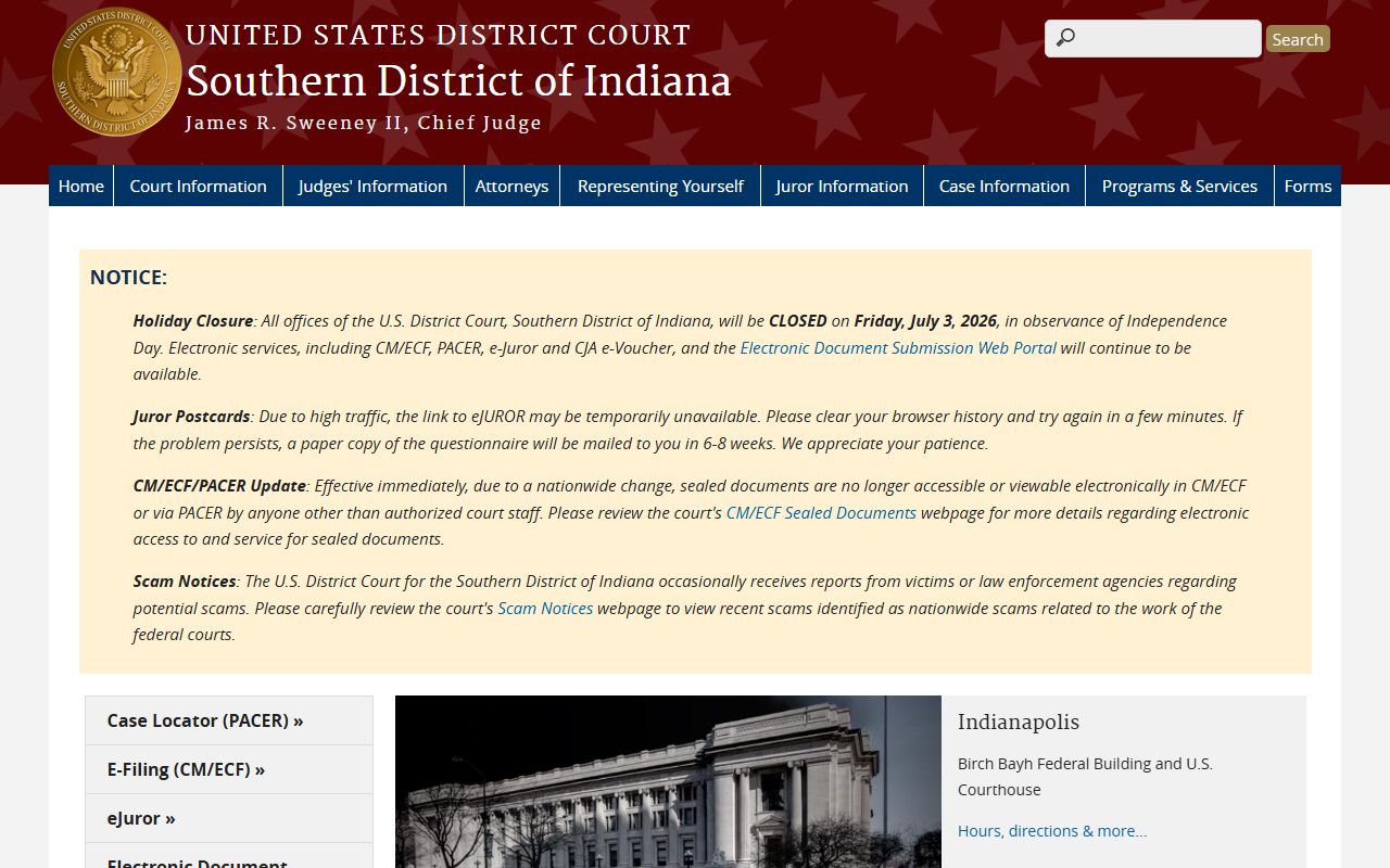 Owen County probate records contrasted with Southern District of Indiana federal court jurisdiction