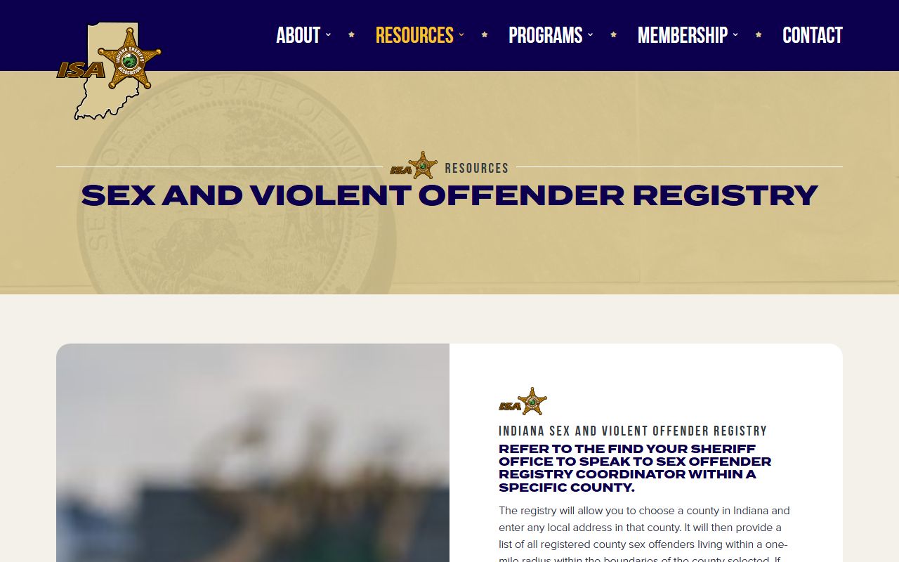 Owen County warrant records Indiana Sheriffs Association registry source